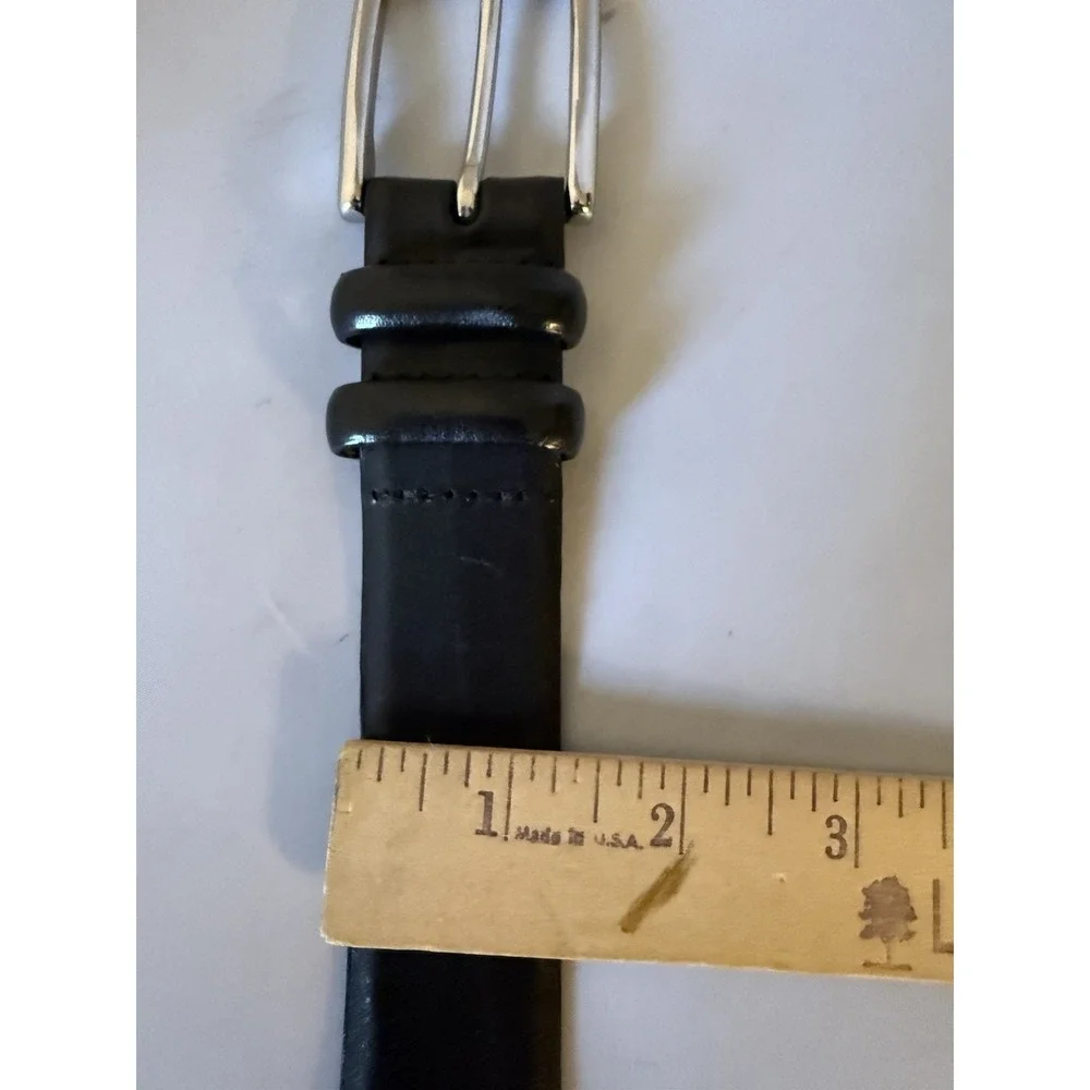 Polo Ralph Lauren Engine-Turned Belt 40/100 Black Italian Leather 2110754-001